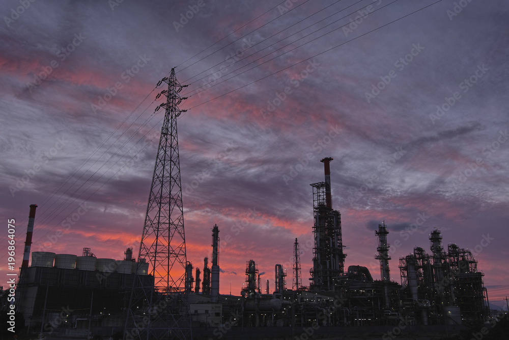 Obraz premium 四日市コンビナート夕景