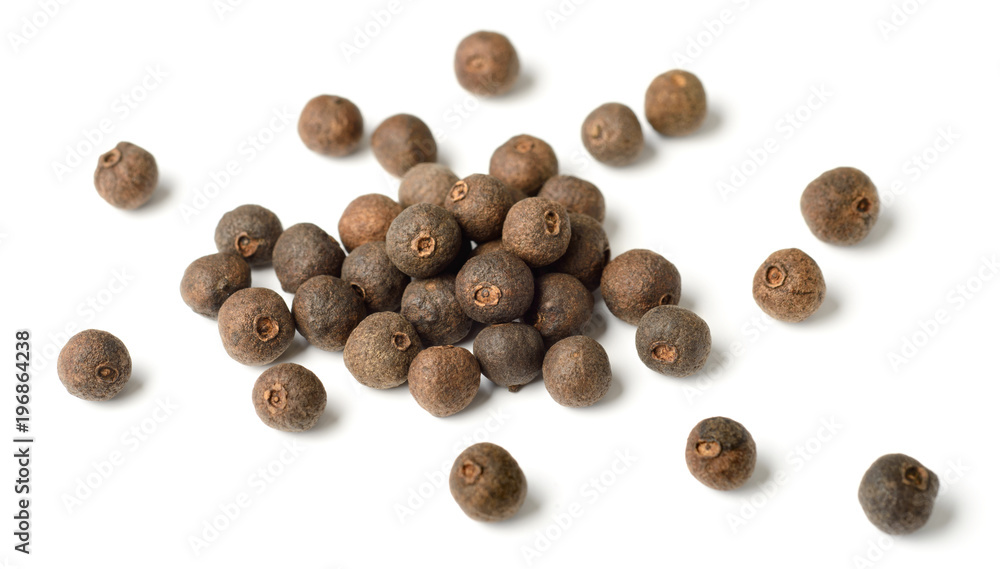 dried herb, allspice isolated on white dried herb, allspice isolated on white