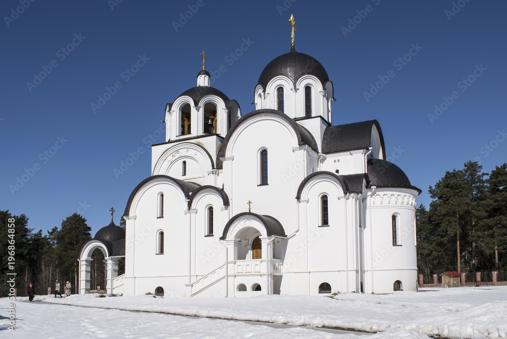 A Christian church standing alone in a small town in Belarus A Christian church standing alone in a small town in Belarus