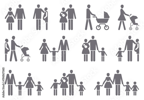Icons of a traditional family with children