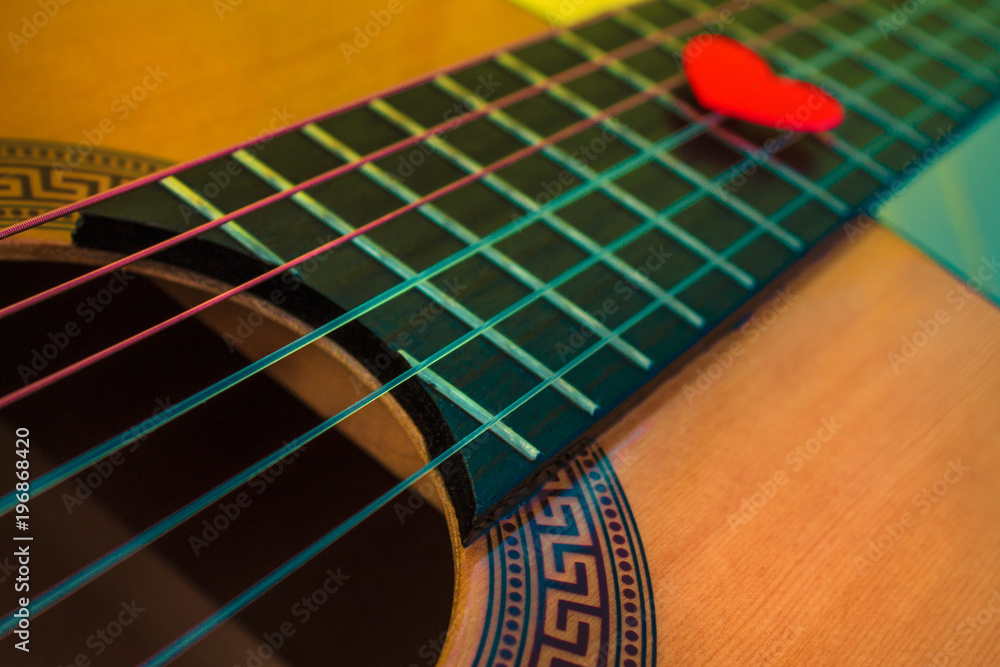 Obraz premium Guitar and heart