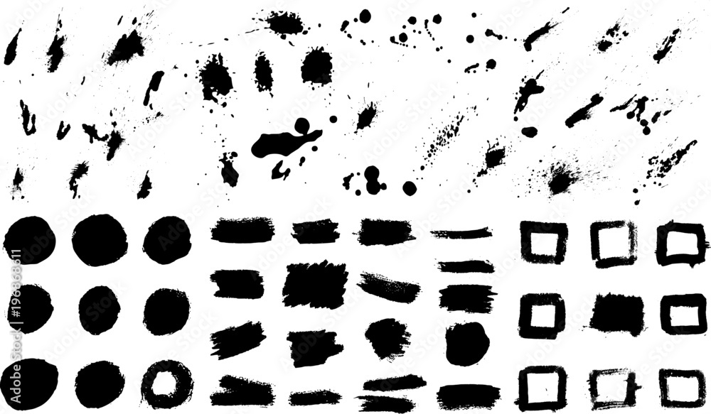 Big set of grunge stains. Design elements for poster, banner, card. Big set of grunge stains. Design elements for poster, banner, card.