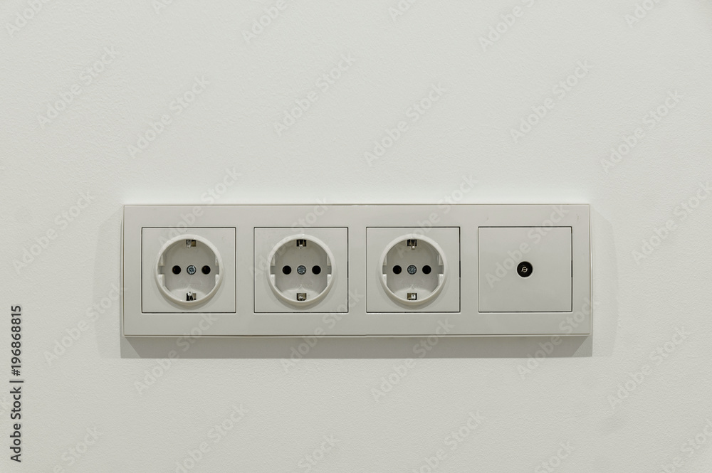 Block of sockets in the new house. TV Block of sockets in the new house. TV