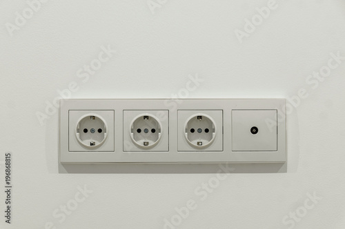 Block of sockets in the new house. TV