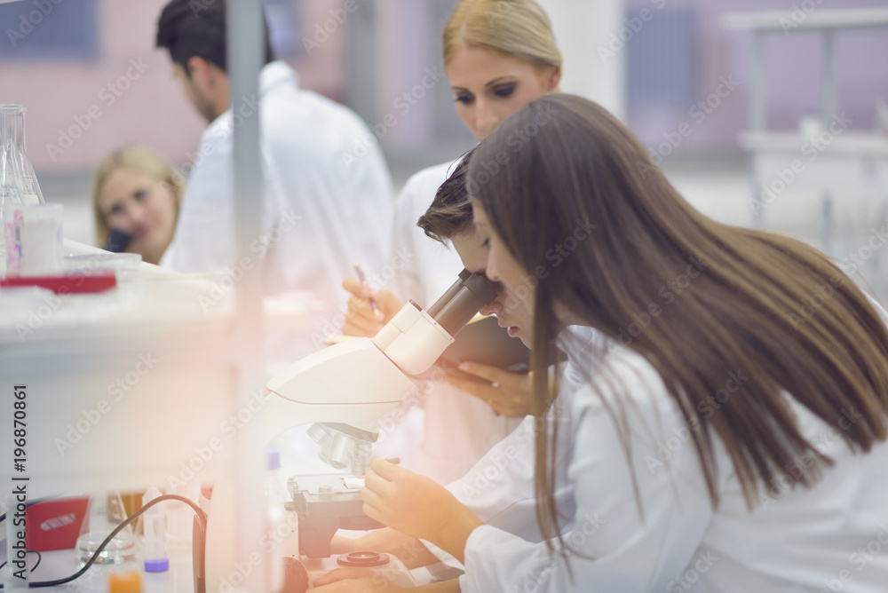 group of the students working at the laboratory group of the students working at the laboratory