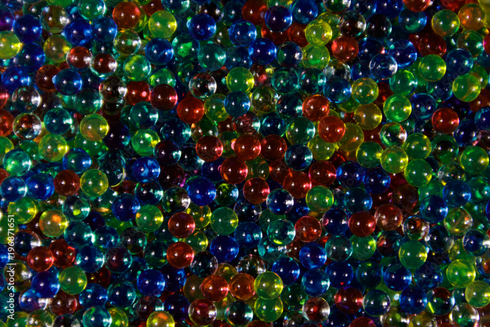 Background of multicolored hydrogel balls