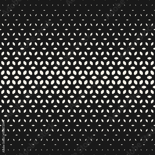 Vector halftone texture, monochrome seamless pattern, gradient transition effect