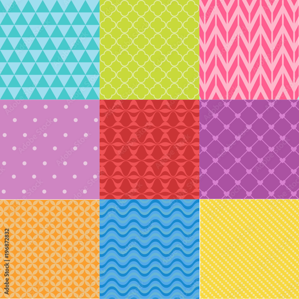 colorful abstract seamless pattern set colorful abstract seamless pattern set
