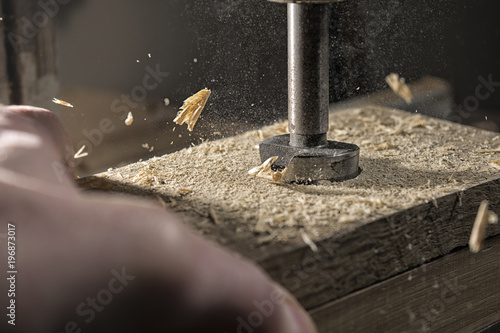 drilling of oak wood