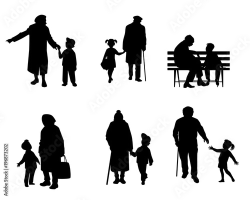 Elderly people with grandchildren