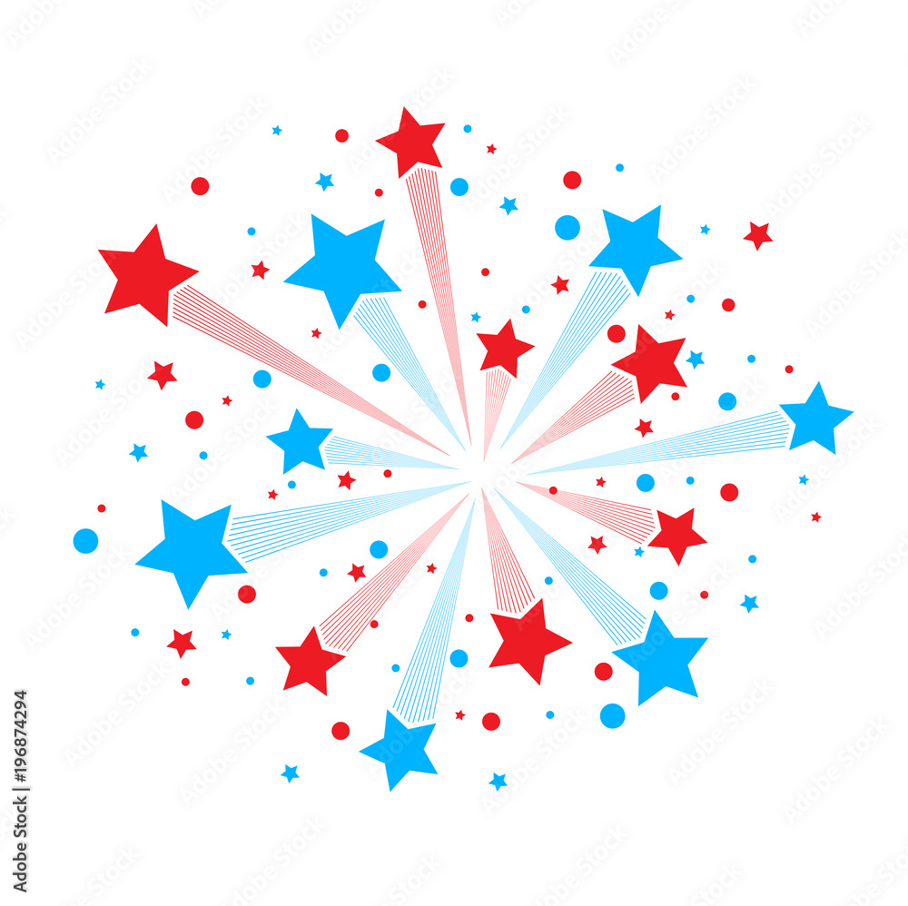 Obraz premium Red and blue firework
