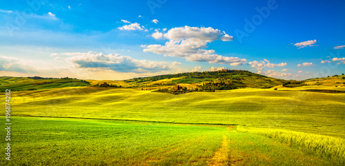 Tuscany spring  Pienza medieval village and countryside. Siena  Italy