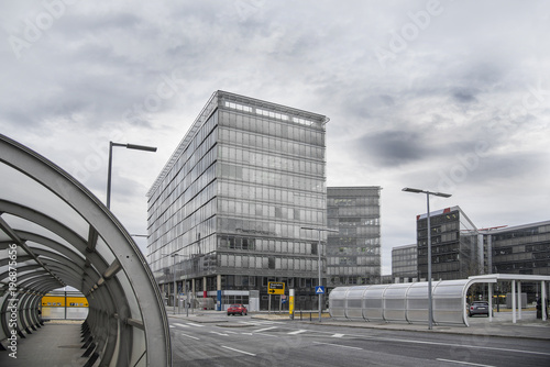 Canvas Print Walkaway pedestrian tunnel at the vienna airport in Austria