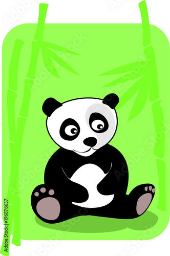 Fototapeta Naklejka Na Ścianę i Meble -  Little panda sitting in bamboo forest