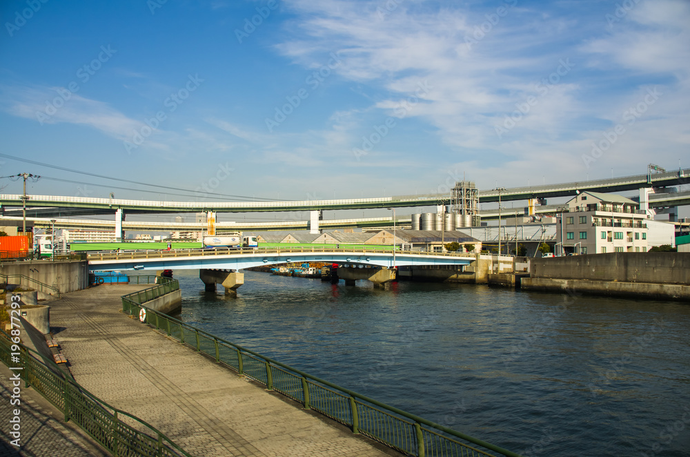 大阪・天保山運河周辺の風景