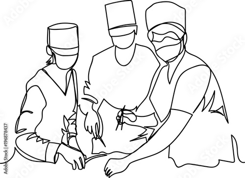 doctors and nurses. one line