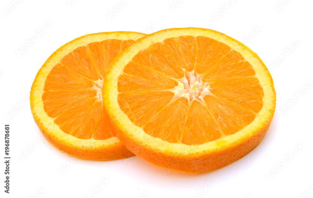 Orange slices isolated on white background Orange slices isolated on white background