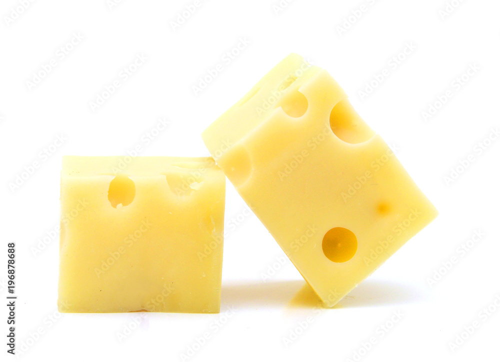 piece of cheese isolated on a white background piece of cheese isolated on a white background