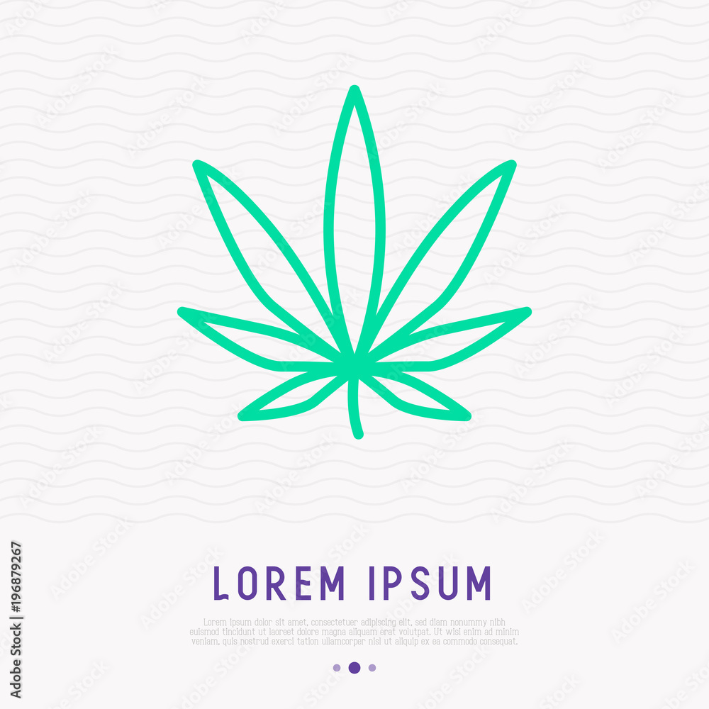 Leaf of marijuana thin line icon. Modern vector illustration. Leaf of marijuana thin line icon. Modern vector illustration.
