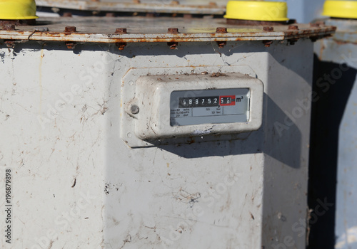 old gas meter to measure the consumption of a large industry