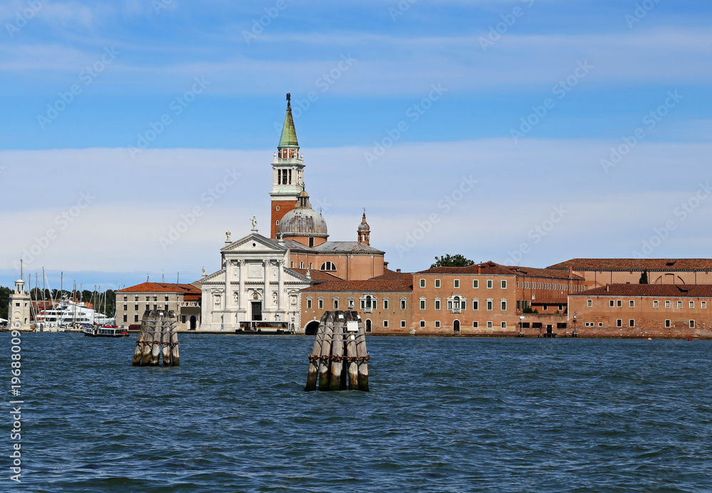 Venice Italy Saint George Church callled San Giorgio in Italian Language and the Venetian Lagoon