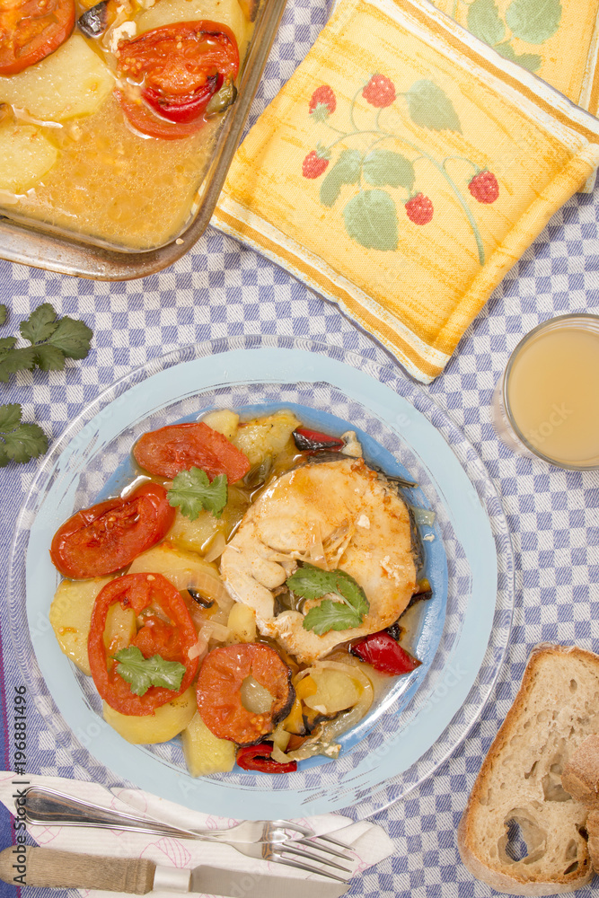 fish with potatoes and tomato fish with potatoes and tomato