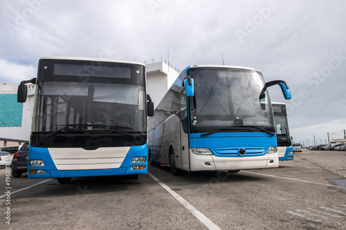 Buses parked in the city