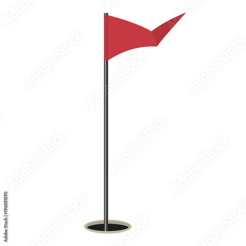 Golf flag isolated on white background. Vector illustration.