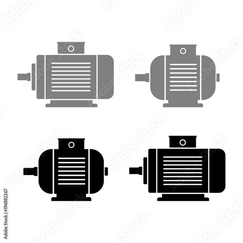 Electric motor icons on white background