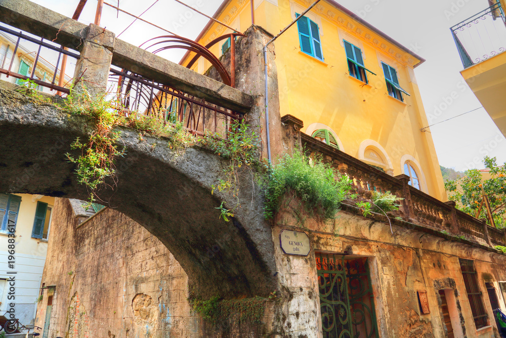 Italy, colorful Monterosso streets at Cinque Terre