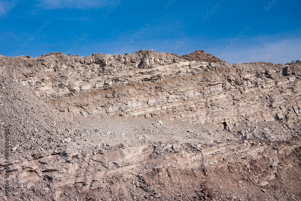 Soil layers with blue sky