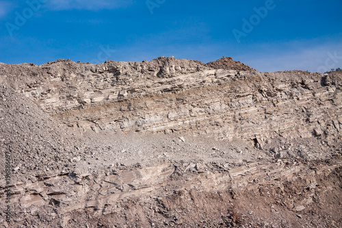 Soil layers with blue sky