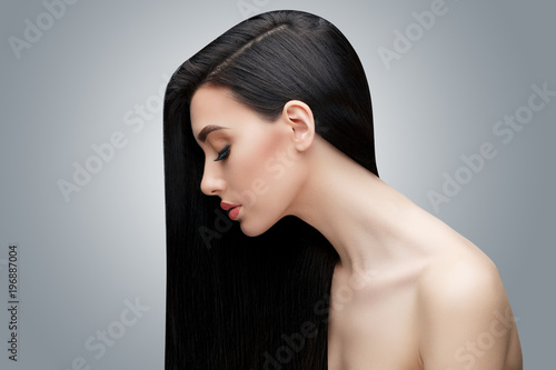 Photography Brunette asian girl with long straight hair