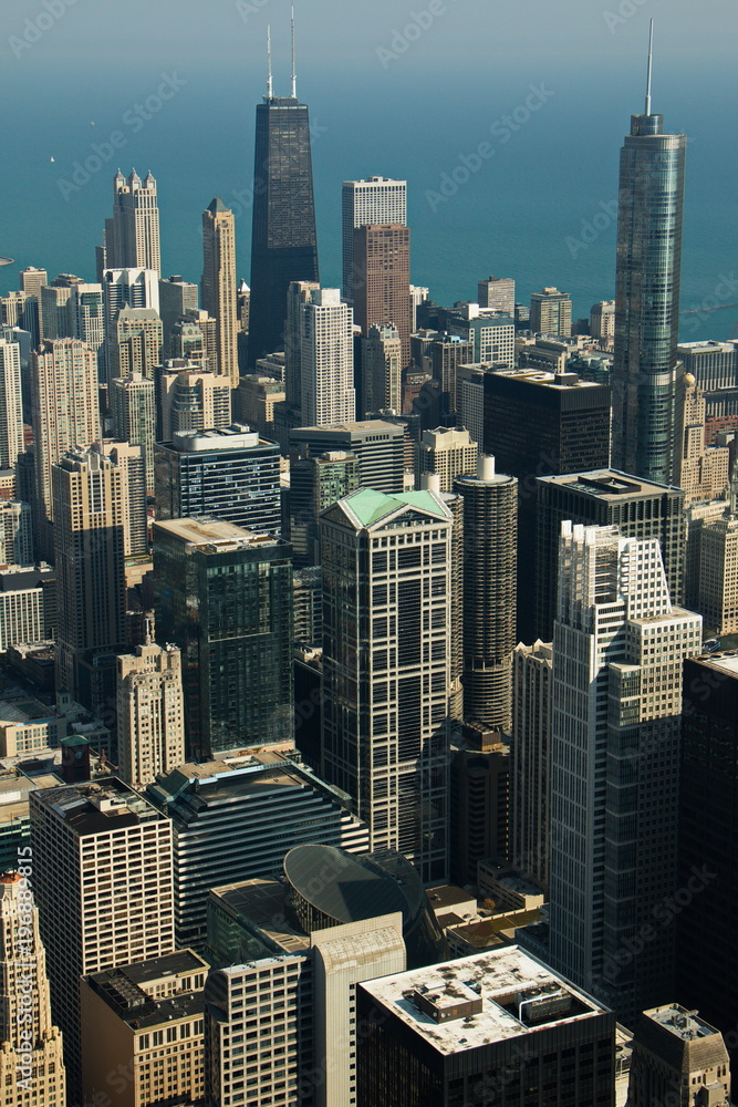 Fototapeta premium Widok z lotu ptaka Chicago w stanie Illinois w USA