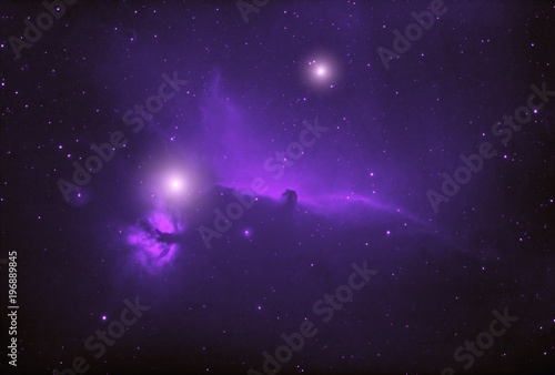 Horsehead nebula - most recognizable space object on the night sky. Photographed through a telescope, my astronomy work.