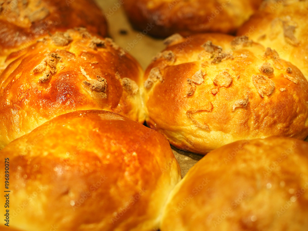 delicious beef and yeast cake baked in the oven. delicious beef and yeast cake baked in the oven.