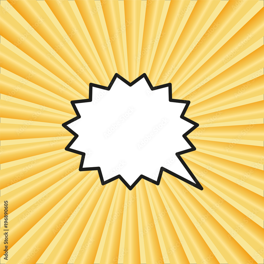 Blank speech bubble in the style of pop art.