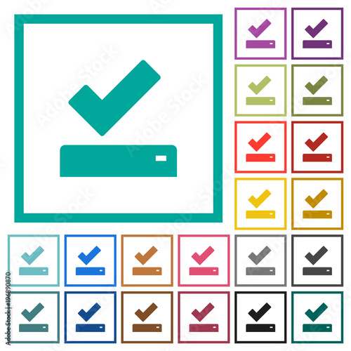 Successfully saved flat color icons with quadrant frames