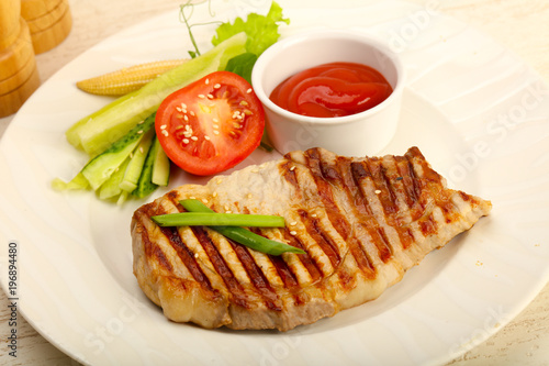 Grilled pork cutlet