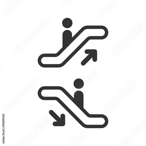 Escalator elevator icon. Vector illustration. Business concept escalator pictogram. photo