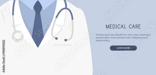 Doctor close up. Medical background. Vector