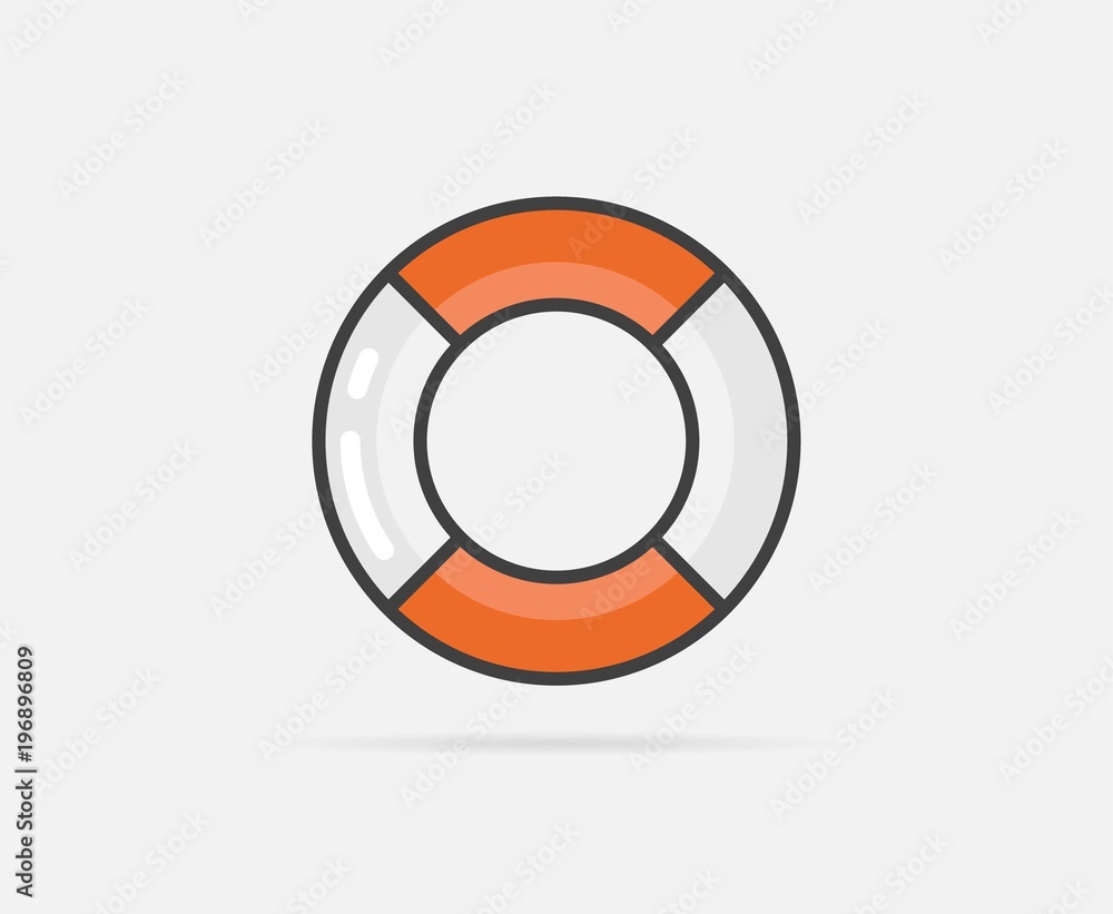 Raster Illustration of Lifebuoy can be used as Logo or Icon Raster Illustration of Lifebuoy can be used as Logo or Icon