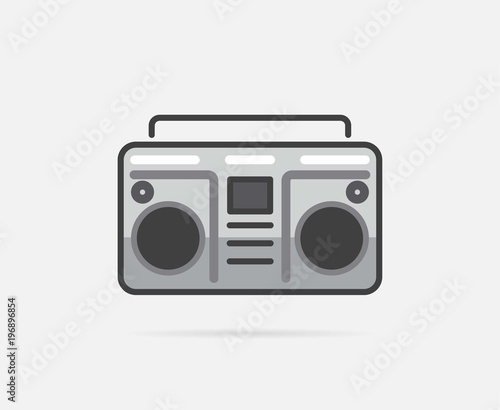 Boombox Raster. Beach Sea Element, Summer or Vacation Travel. Can be used as Logo or Icon. Premium quality.