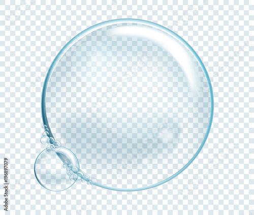 Raster Soap Water Bubbles. Transparent Isolated Realistic Design Elements. Can be used with any Background.