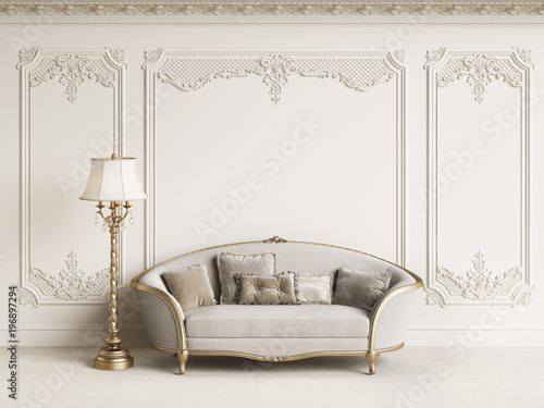 Fototapeta Classic furniture in classic interior with copy space