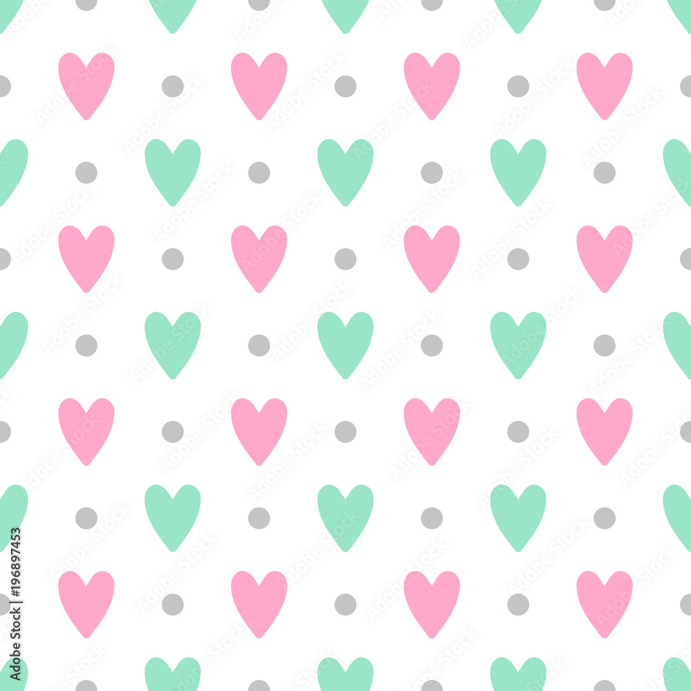Cute seamless vector pattern with hearts Cute seamless vector pattern with hearts
