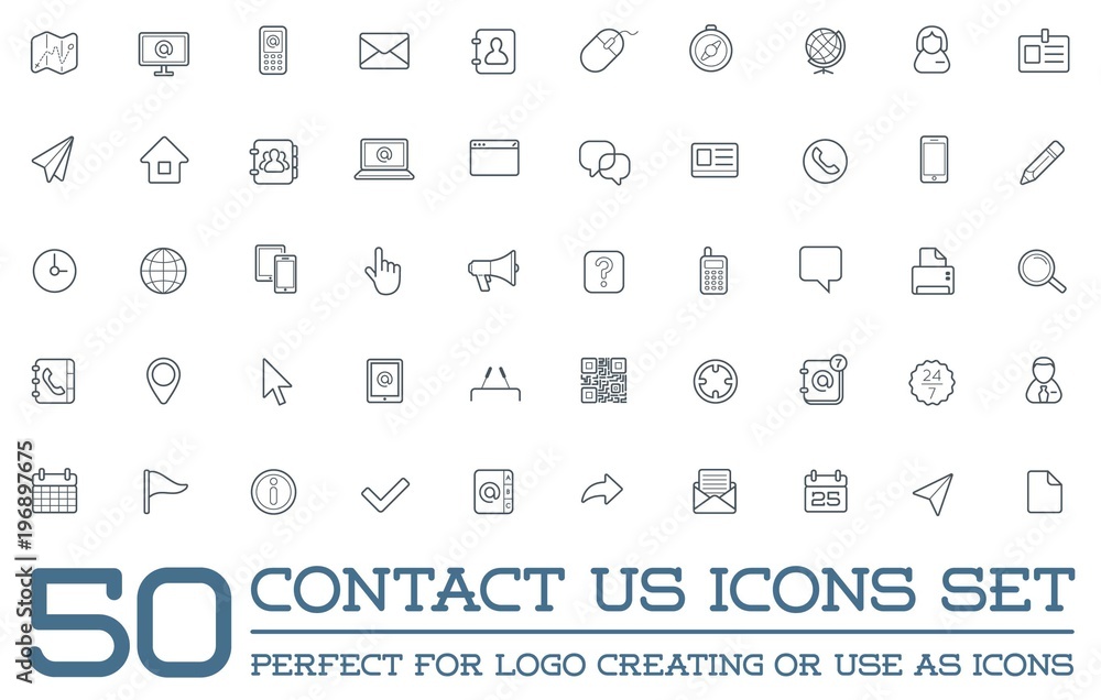 Set of Contact us Service Elements and Assistance Support can be used as Logo or Icon in premium quality