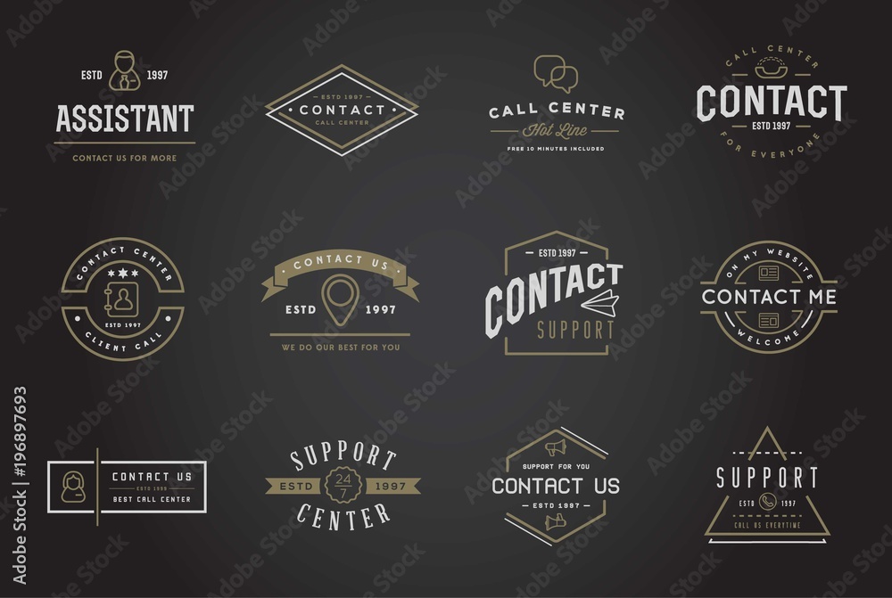 Set of Contact us Service Elements and Assistance Support can be used as Logo or Icon in premium quality Set of Contact us Service Elements and Assistance Support can be used as Logo or Icon in premium quality