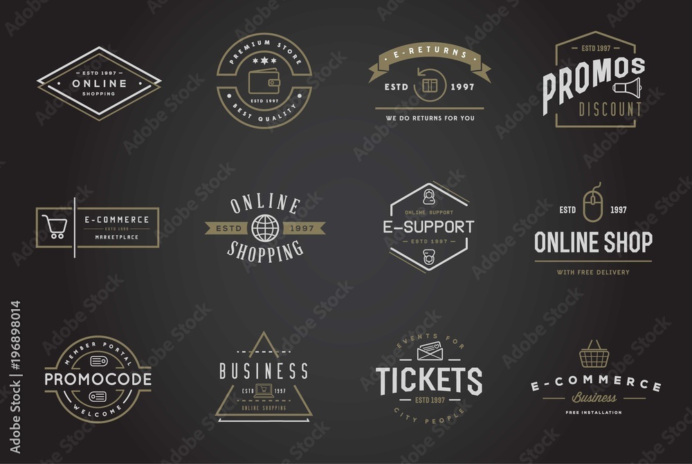 Set of Raster E-Commerce Icons Shopping and Online can be used as Logo or Icon in premium quality