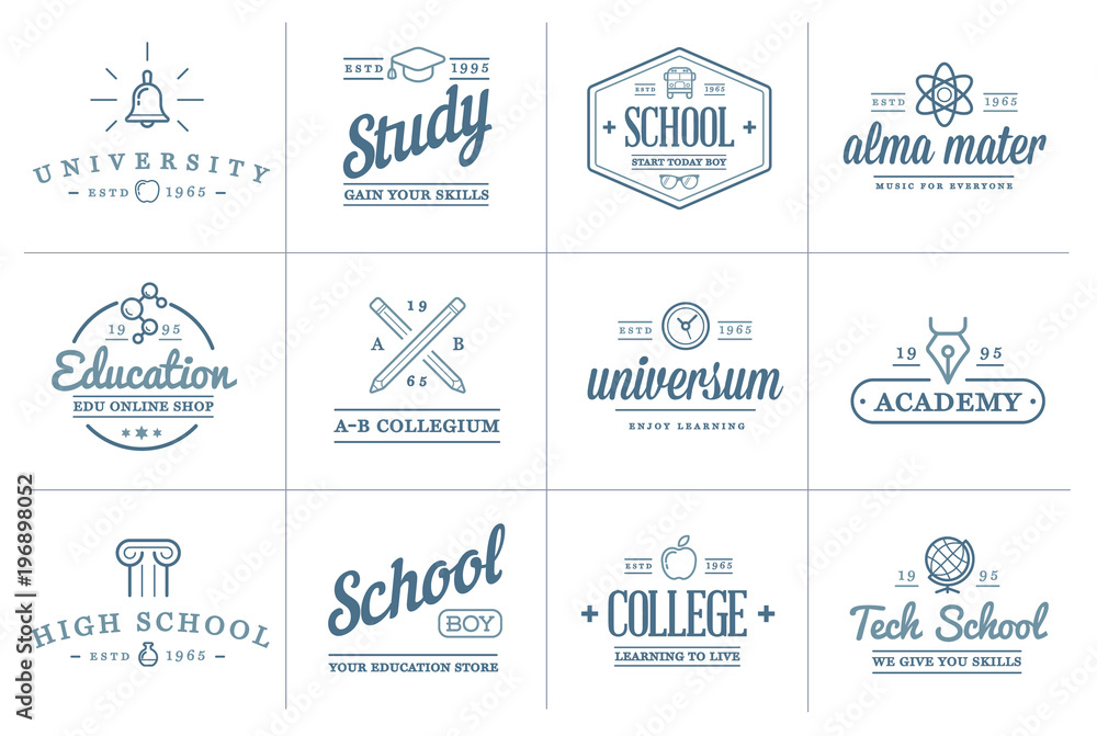 Set of Raster Education Icons Illustration can be used as Logo or Icon in premium quality